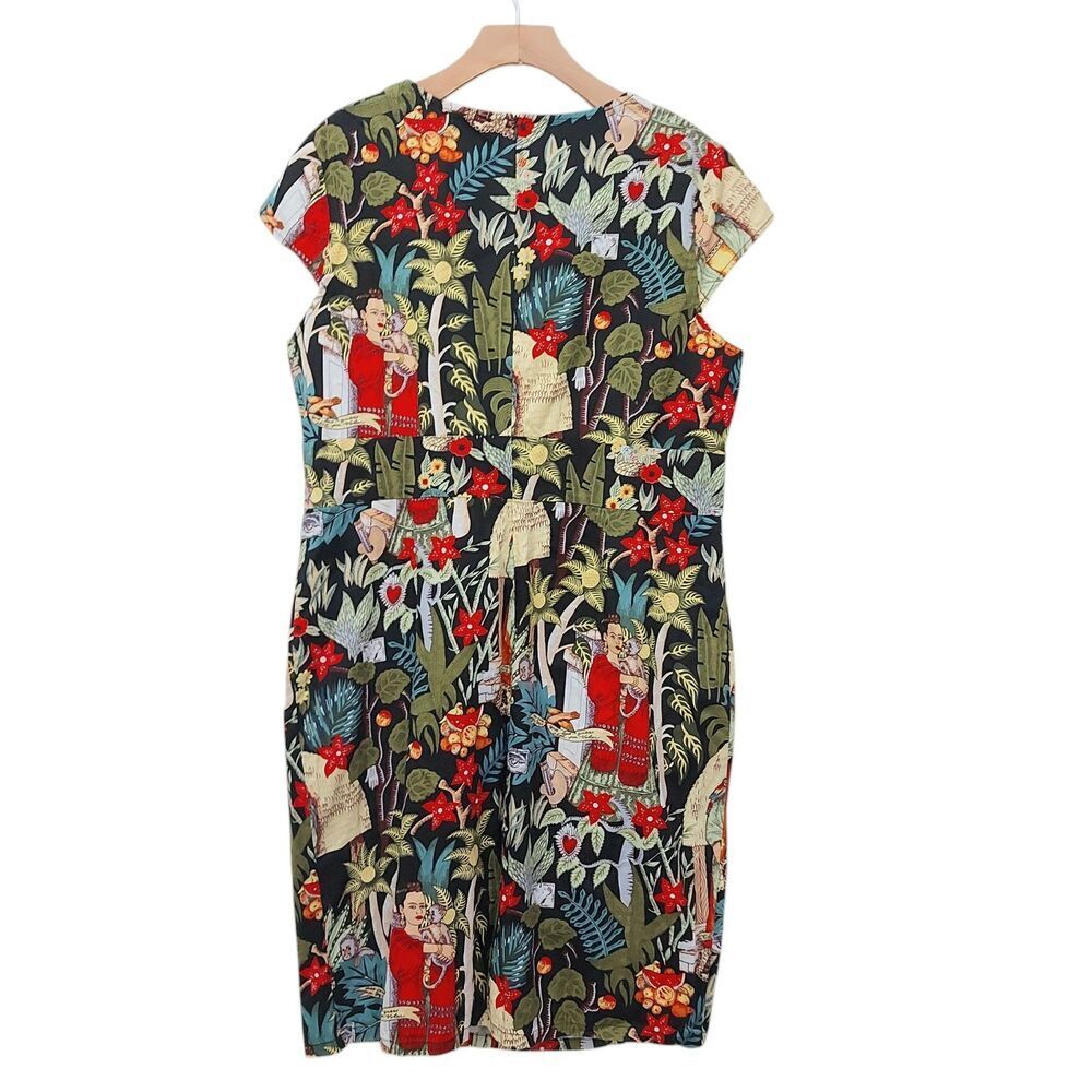 Grace Karin Dress Womens 2XL Sheath Frida Kahlo Print Wearable Art Cap Sleeve - Picture 5 of 12